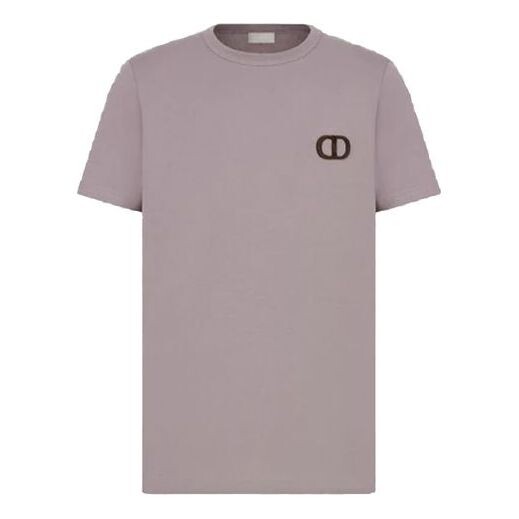 

Футболка men's ss22 cotton plain weave embroidered logo short sleeve lavender t-shirt Dior, фиолетовый