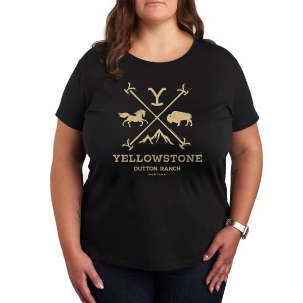 

Плюс футболка с графическим железным значком бренда Yellowstone Licensed Character, черный