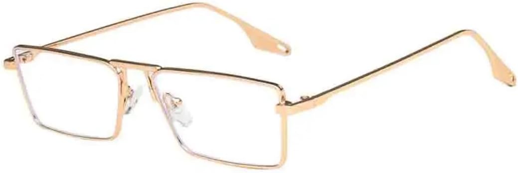 

Винтажные маленькие солнцезащитные очки для женщин, роскошные солнцезащитные очки в металлической оправе, прямоугольные очки для вождения, очки для рыбалки, мужские солнцезащитные очки VVTWSSW, Gold Clear