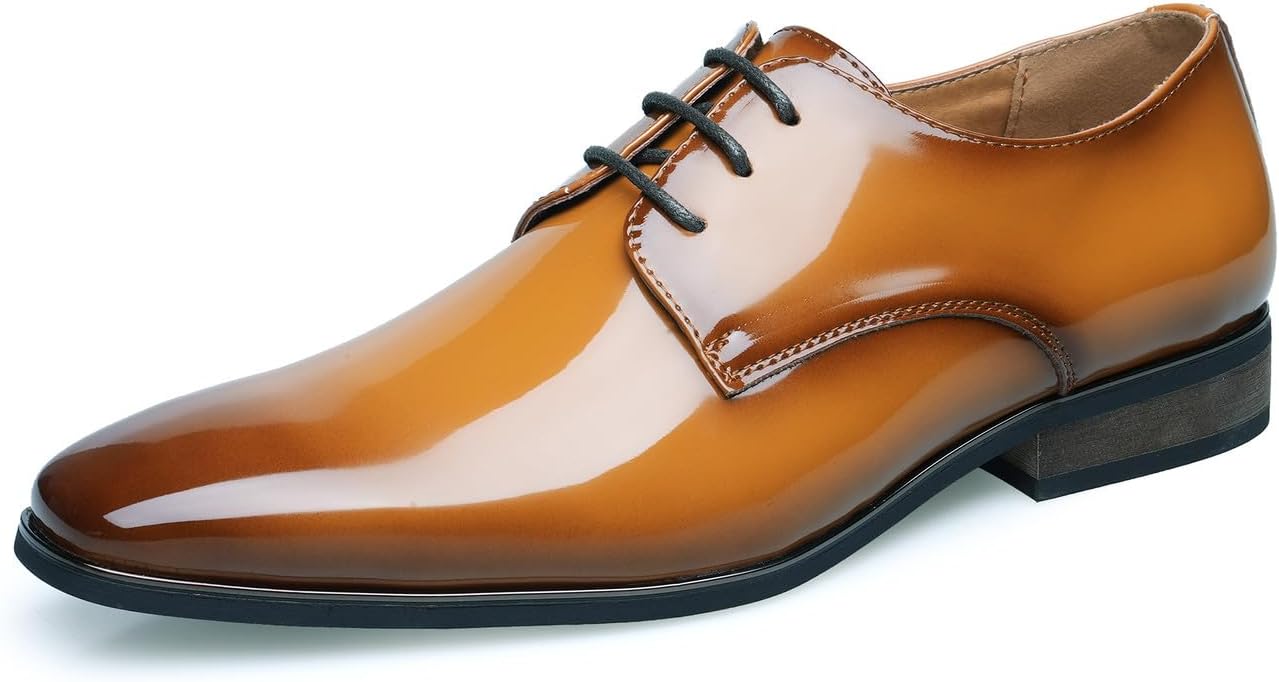 

Мужские оксфорды, официальная обувь, туфли для смокинга и дерби, повседневная обувь для свадьбы и модной прогулки Santimon, светло-коричневый