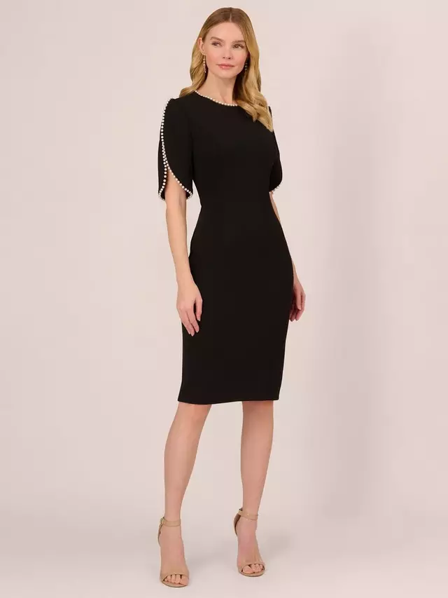 

Платье Adrianna Papell Knit Crepe Pearl, черный