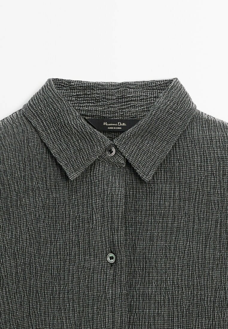 

Блузка на пуговицах WITH YOKE DETAIL Massimo Dutti, серый