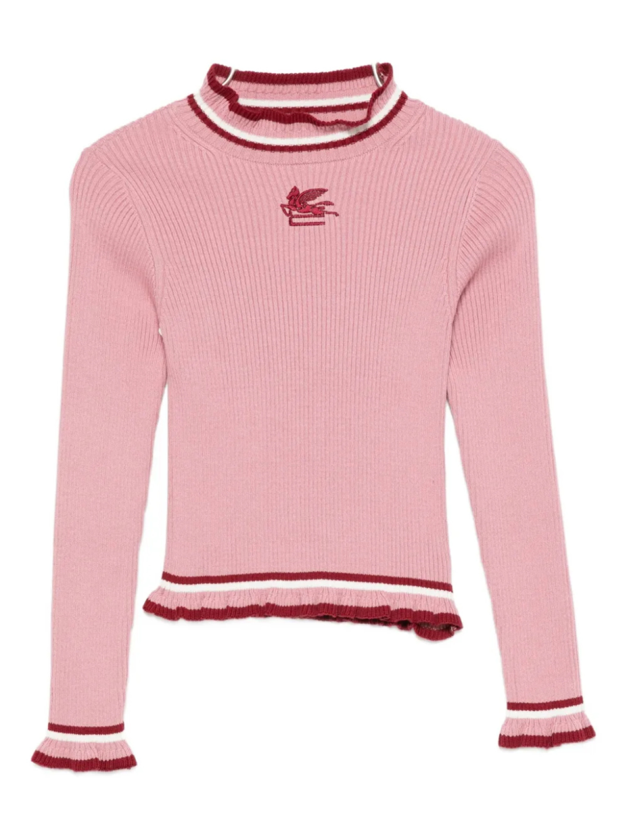 

Топ в рубчик с вышивкой ETRO KIDS, розовый
