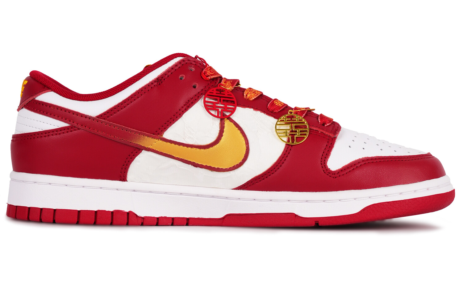

Кроссовки для скейтбординга Dunk мужские с низким верхом, красный/золотой Nike