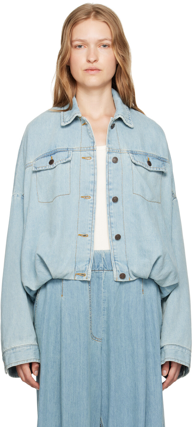 

Синяя круглая джинсовая куртка Dries Van Noten, Ice Blue