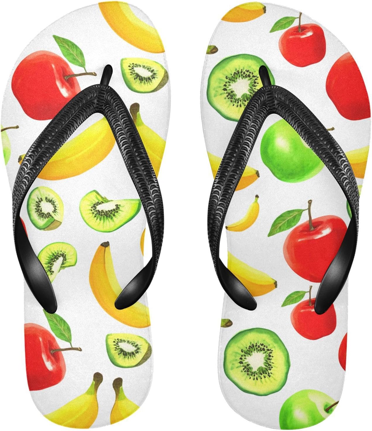 

Мужские и женские шлепанцы с бананом и киви, белые пляжные резиновые сандалии с противоскользящей подошвой для душа, летние тапочки для прогулок Sinestour