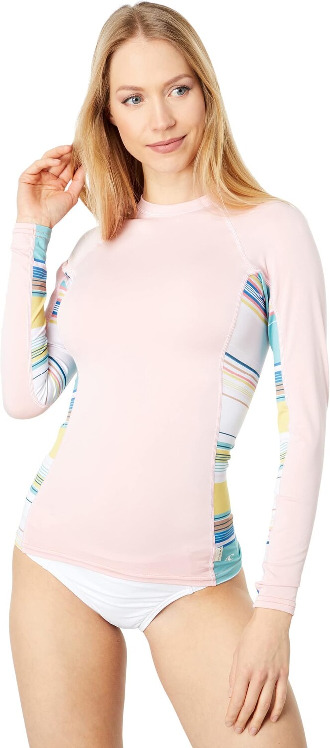 

Купальник O'Neill Side Print Long Sleeve Rashguard, цвет Peony/Baja Stripe