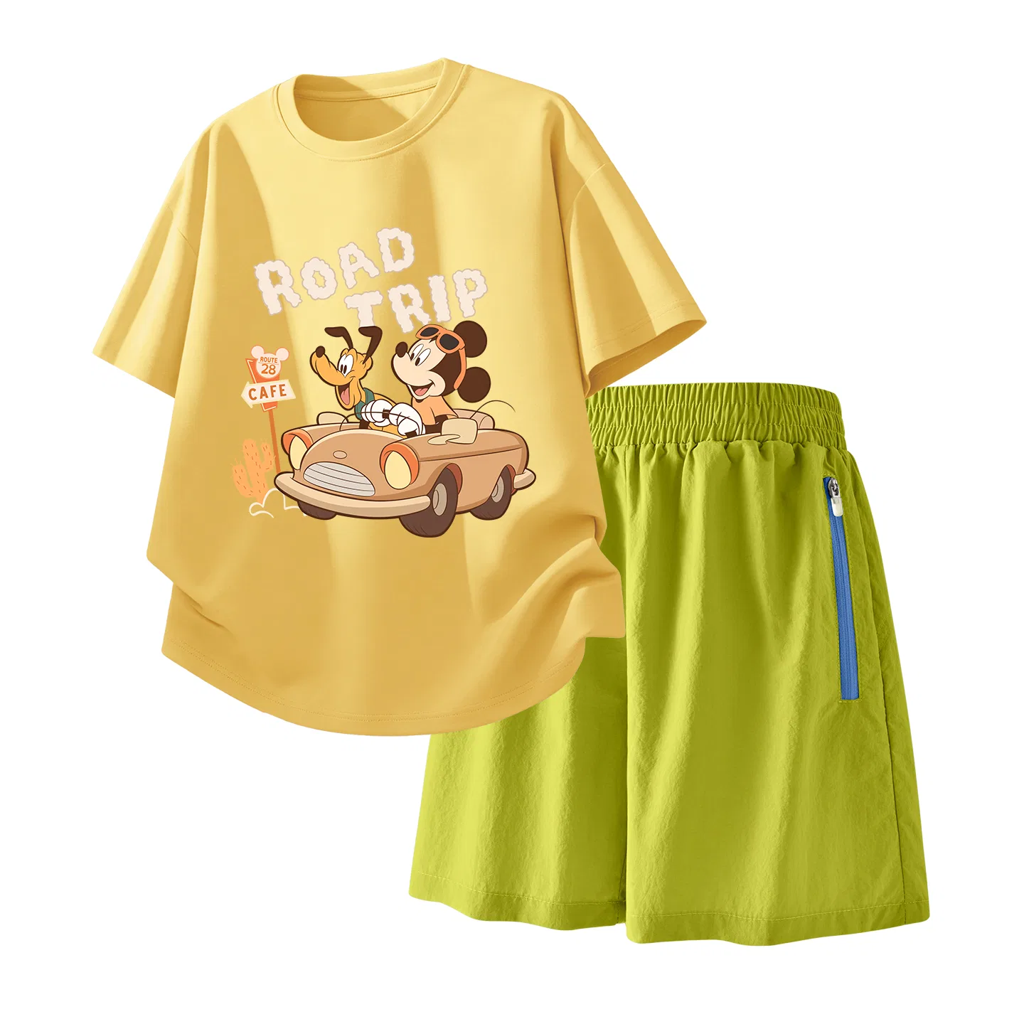 Детский спортивный костюм Casual Sportswear 2 Piece Set Disney, Di Ring Flower Cheese Yellow+Solid Color Camellia Green — фото 3
