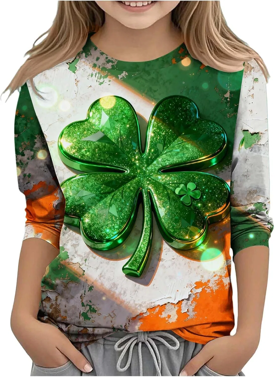 Футболка с принтом Shamrock, Zzalalana, зеленый