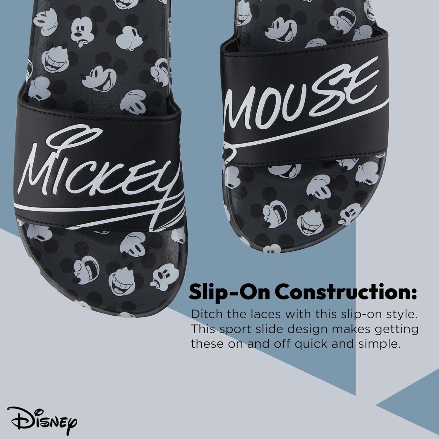Мужские шлепанцы Disney с Микки Маусом - Обувь с Микки Маусом - Шлепанцы с Микки, Минни, Гуфи, Дональдом и Дэйзи, черный — фото 4