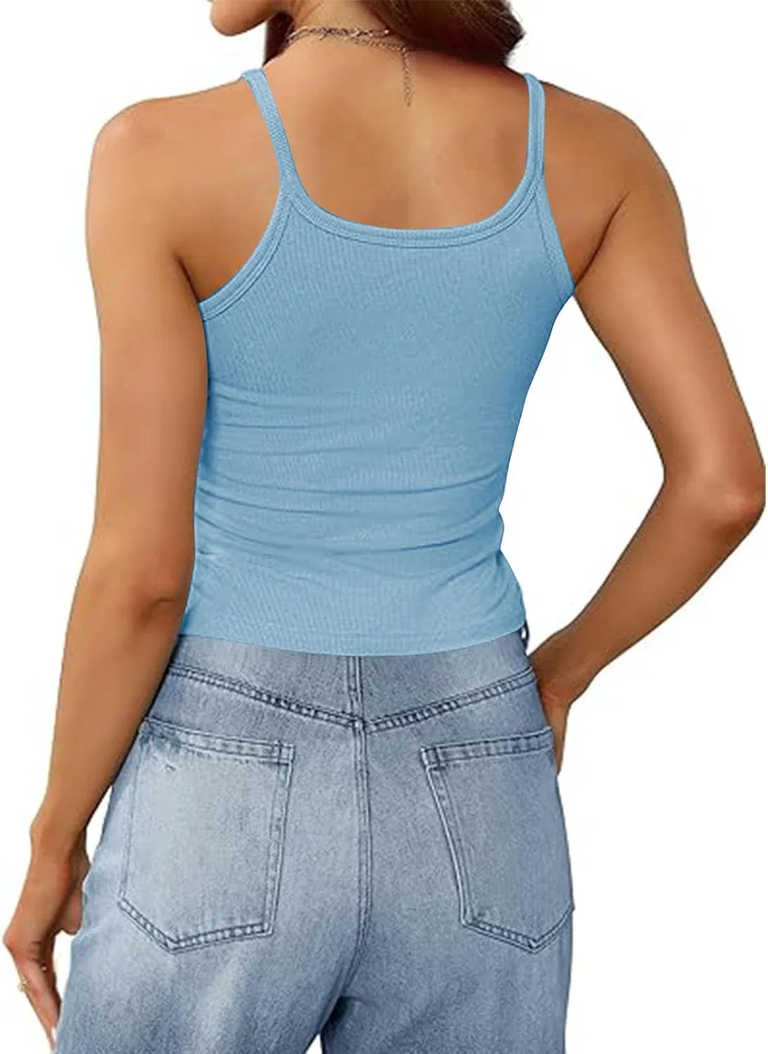 Женский топ для тренировок Ribbed Knit, Light Blue — фото 3