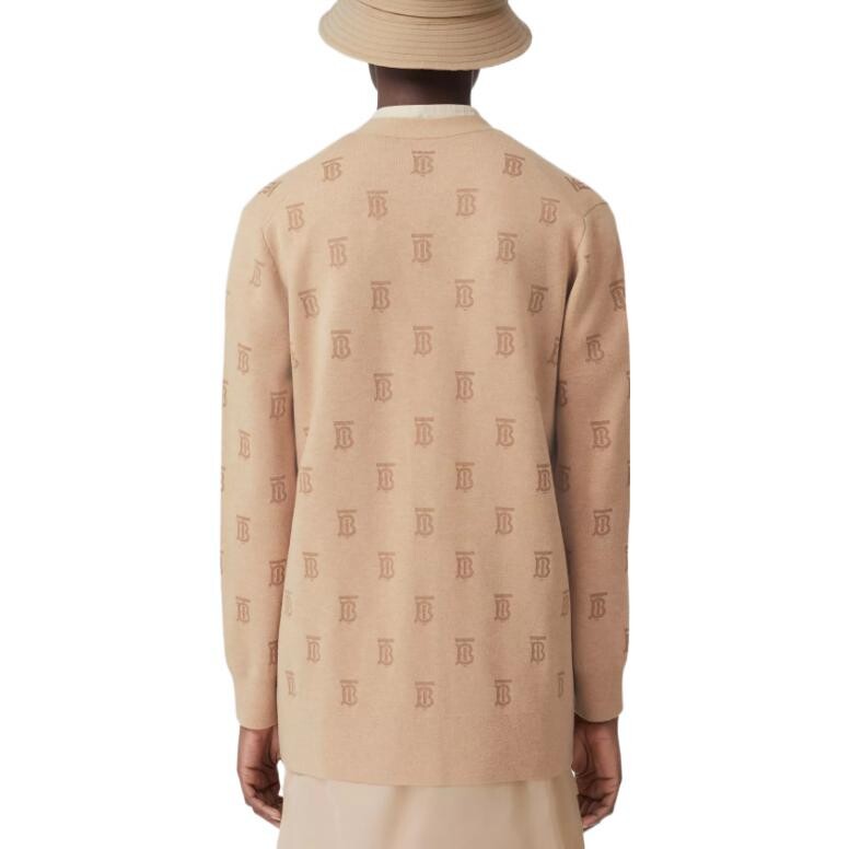 Кардиган женский Burberry, светло-бежевый / серый — фото 3