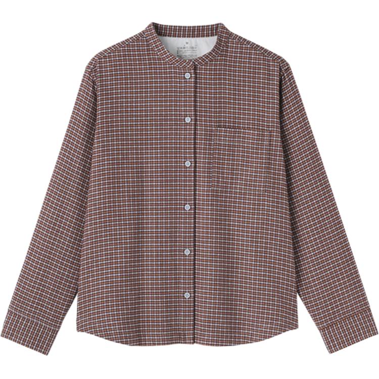 

Фланелевая рубашка женская с отложным воротником Moderate Others MUJI, темно-coffee