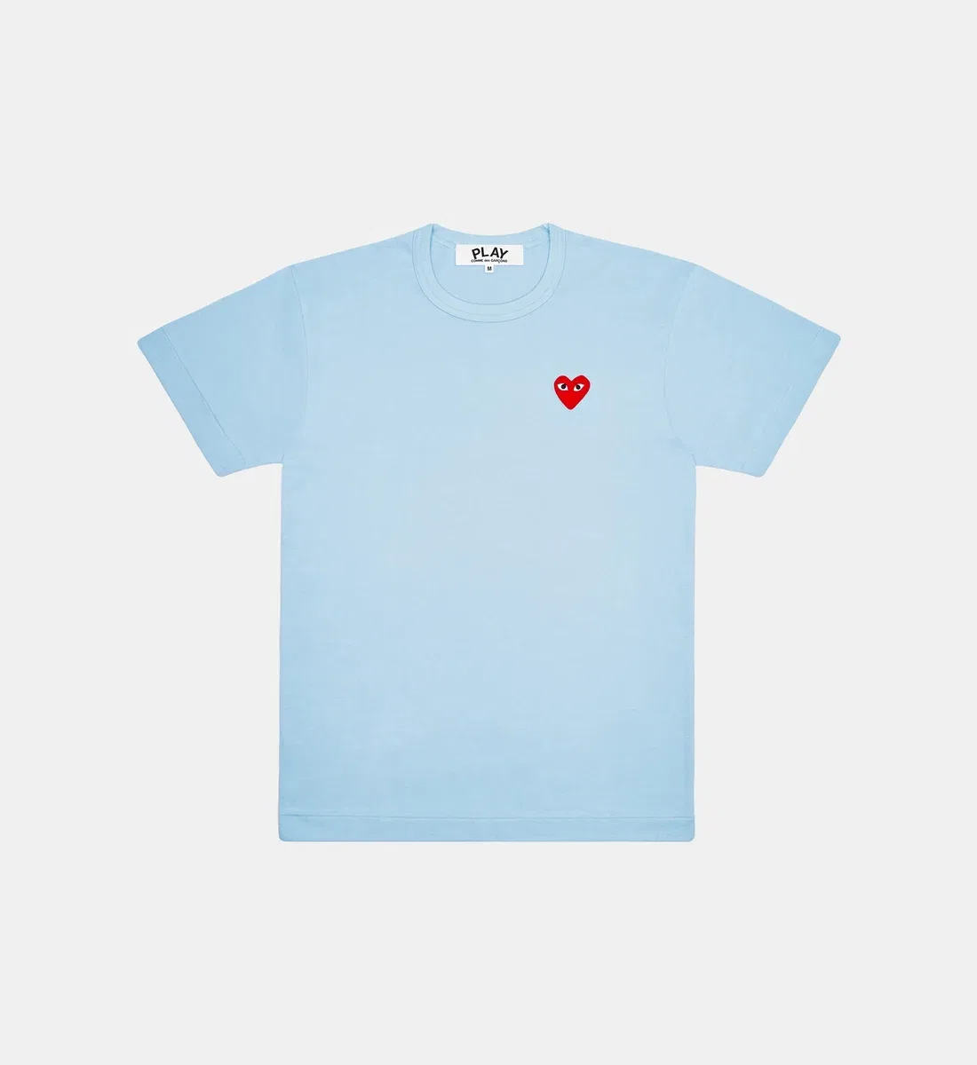 Прямой хлопковый футболка с логотипом-сердцем Comme Des Garçons Play, голубой
