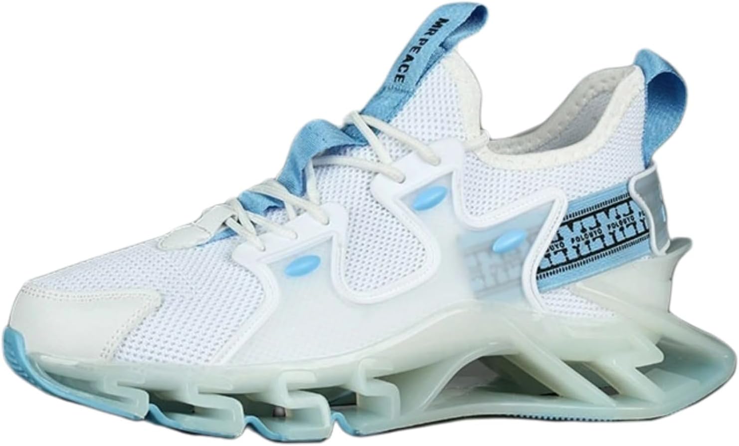 

Кроссовки MACEFIL Fashion с дышащей сеткой для бега, объемной подошвой, для мужчин и женщин, светящиеся, легкие, повседневные, спортивные, для ходьбы и занятий в зале, белый/синий