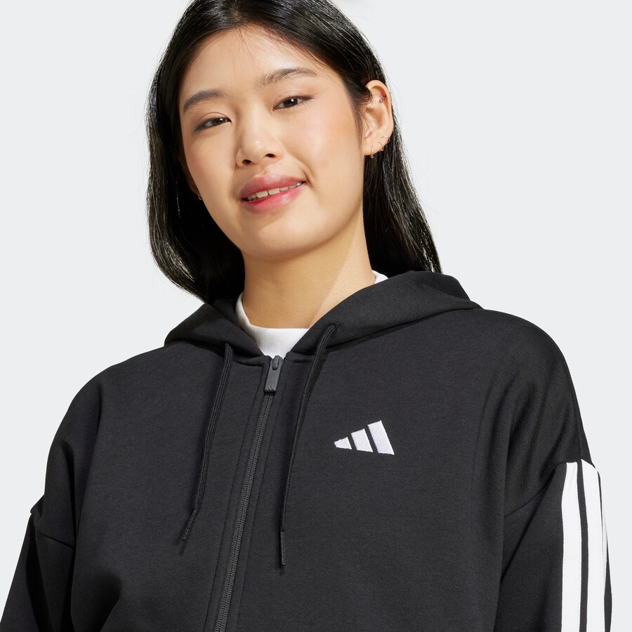 Спортивная толстовка с капюшоном на молнии ADIDAS SPORTSWEAR, черный — фото 3
