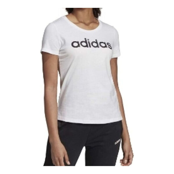 Футболка с графическим логотипом и эффектом кисти Adidas, белый — фото 3