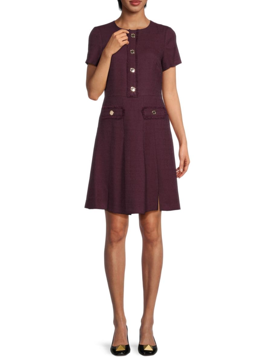 

Мини-платье с плиссировкой и облегающим кроем Tommy Hilfiger, цвет Aubergine