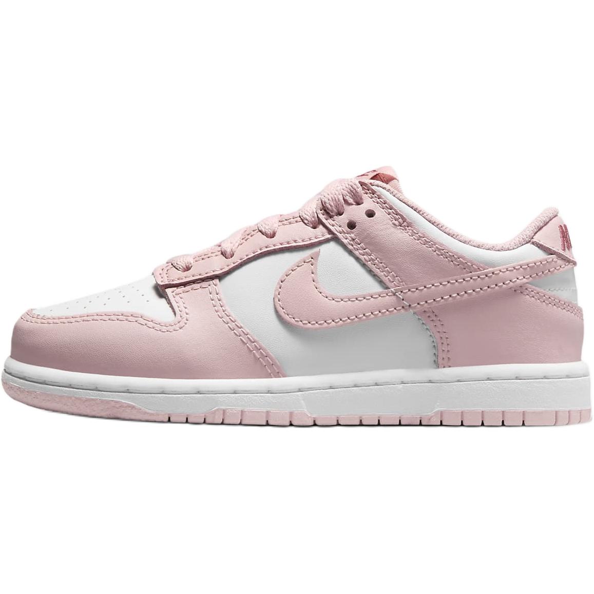 

Nike Dunk противоскользящие износостойкие низкие детские скейтбординговые кроссовки бело-розовые для детей 3-7 лет, White/Pomegranate Pink