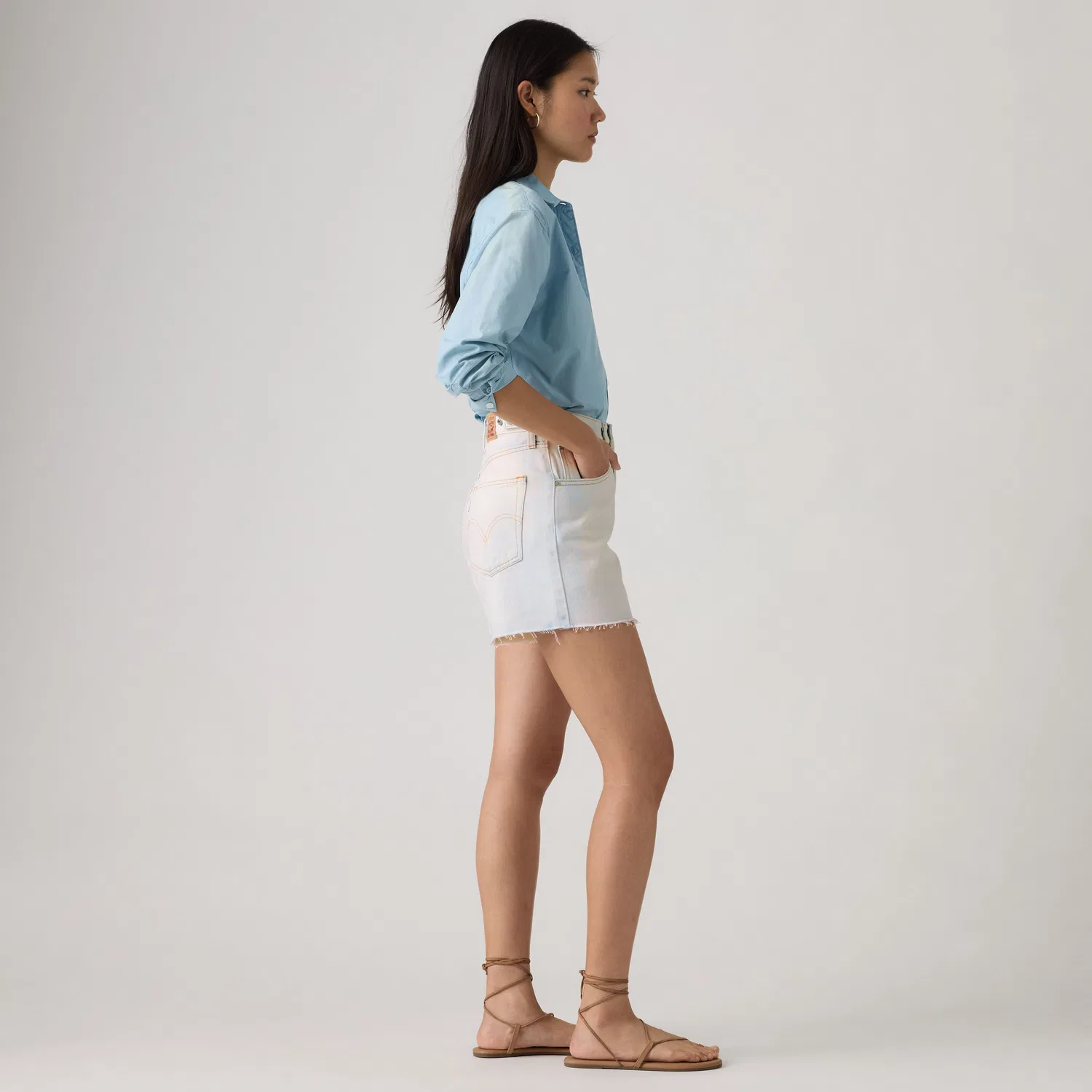 Женские шорты Cinch средней длины Levi's, Light Wash — фото 4