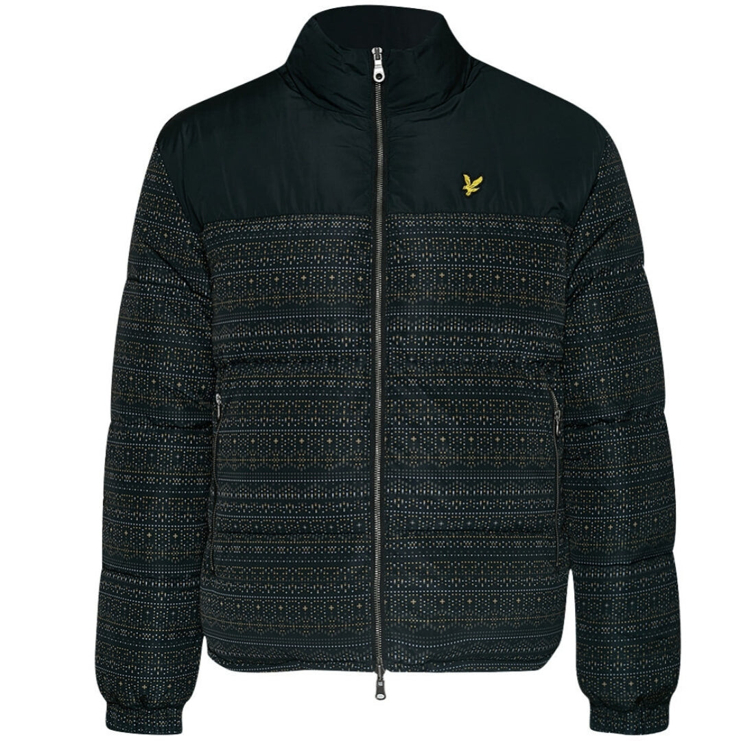 

Двусторонняя куртка-пуховик с жаккардовым узором Lyle & Scott, черный