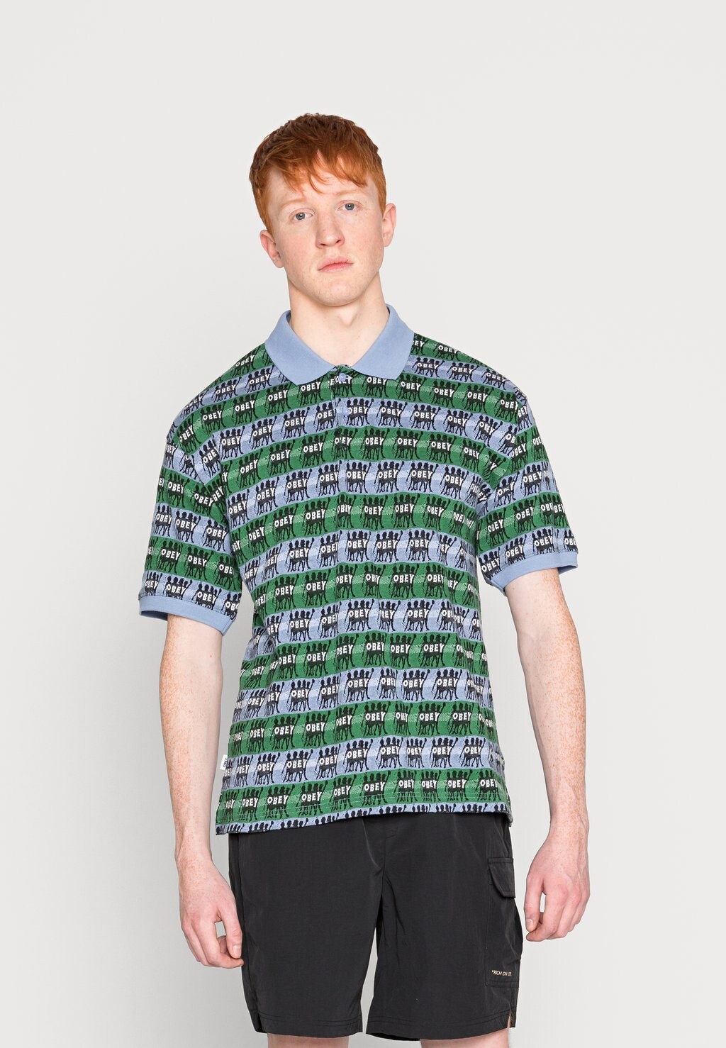 

Рубашка-поло Praise Obey Clothing, цвет light blue/green