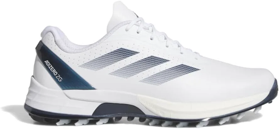 Мужские гольф-кроссовки Adidas Adizero ZG без шипов, белый/темно-синий/металлик — фото 4