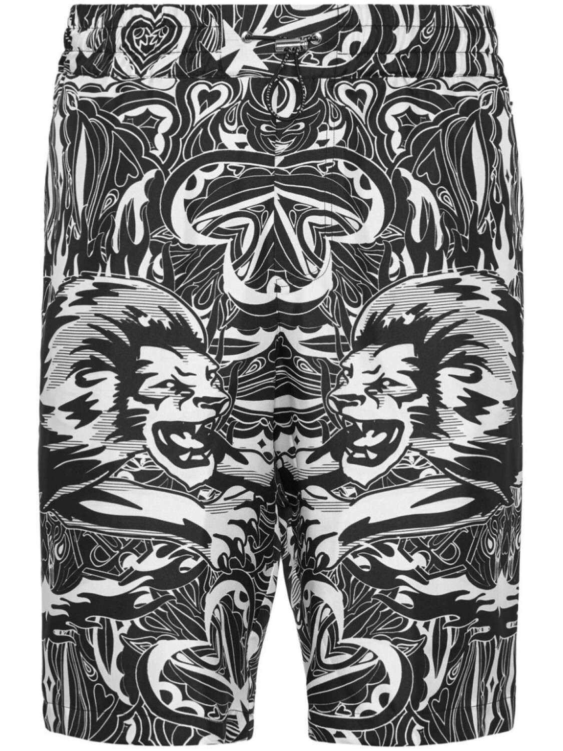 

Philipp Plein шелковые шорты Tribal Circus, черный