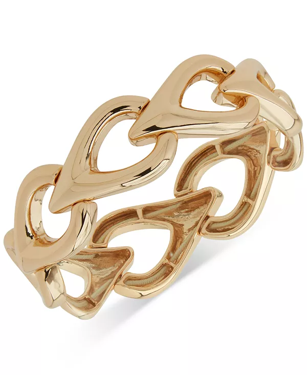 

Круглый, золотистый браслет-капелька с эластичными звеньями Anne Klein, gold