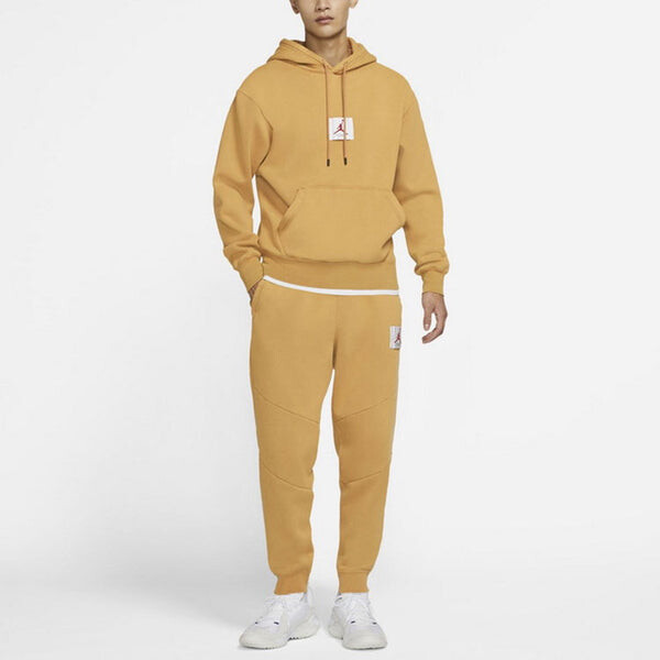 Толстовка Air Jordan Flight Fleece Hoody Casual Sports Sweater Men's Oatmeal, цвет wheat — фото 3