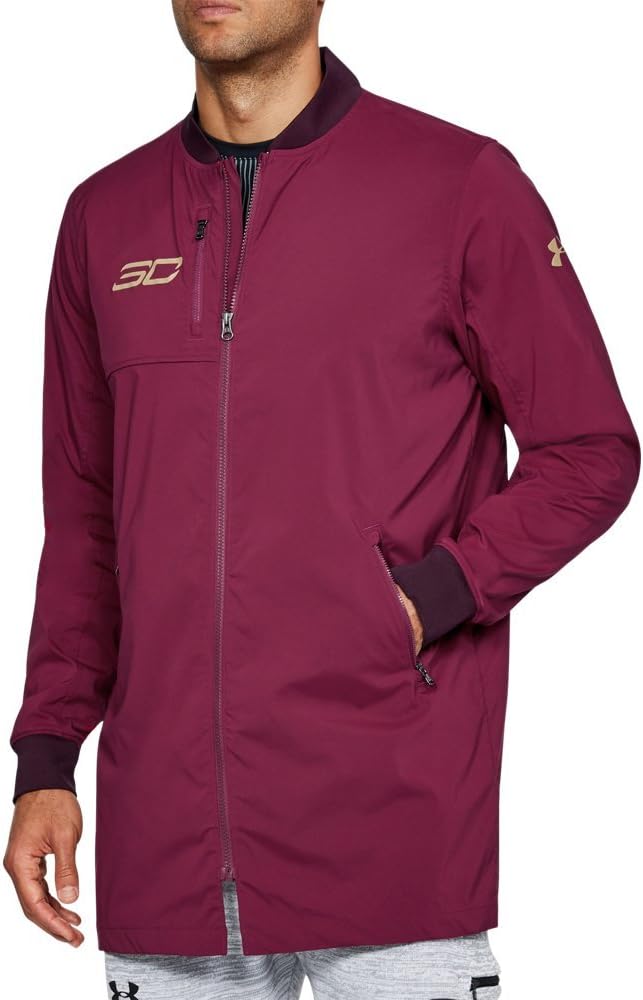 

Under Armour мужская куртка-бомбер Curry Life Long Range, Black Currant/ Metallic Gold/ Metallic Gold