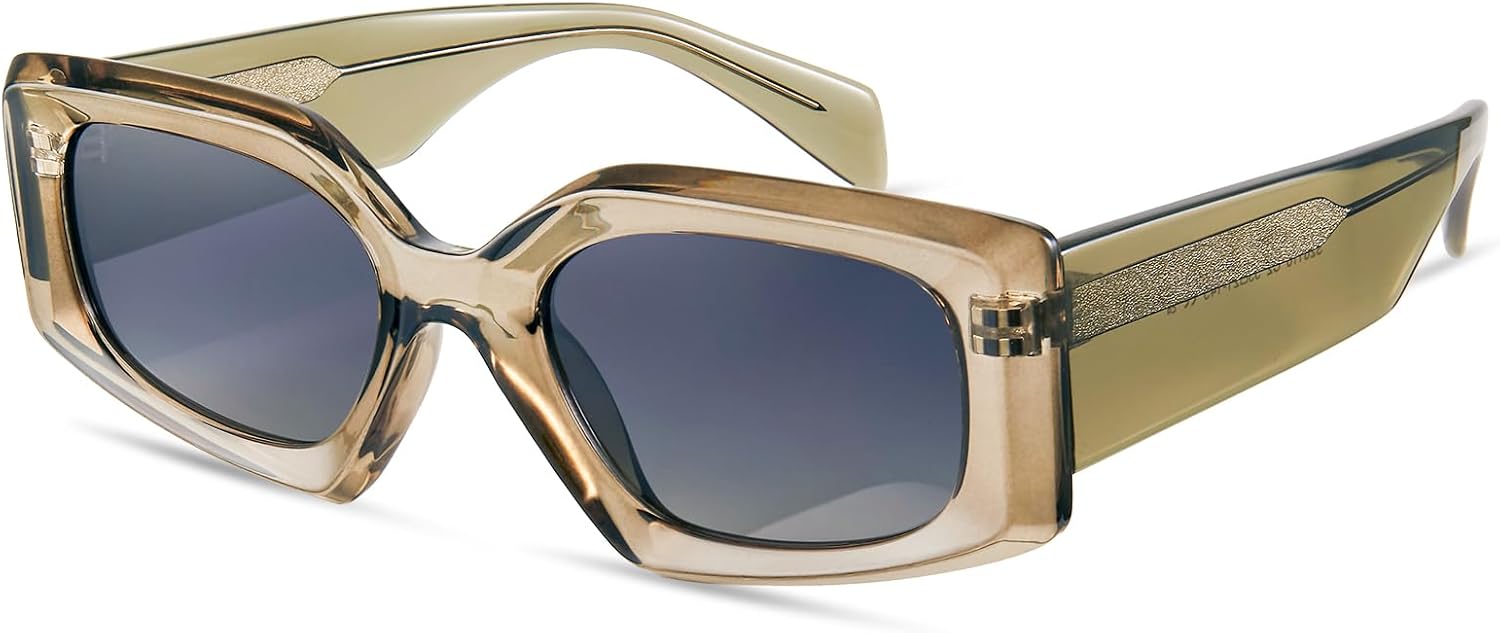 

Женские солнцезащитные очки «Кошачий глаз» с поляризацией, защитой от УФ-излучения UV400, толстой ацетатной оправой, современный дизайн для небольшой головы SOLVANSKI, 2-transparent Green Frame