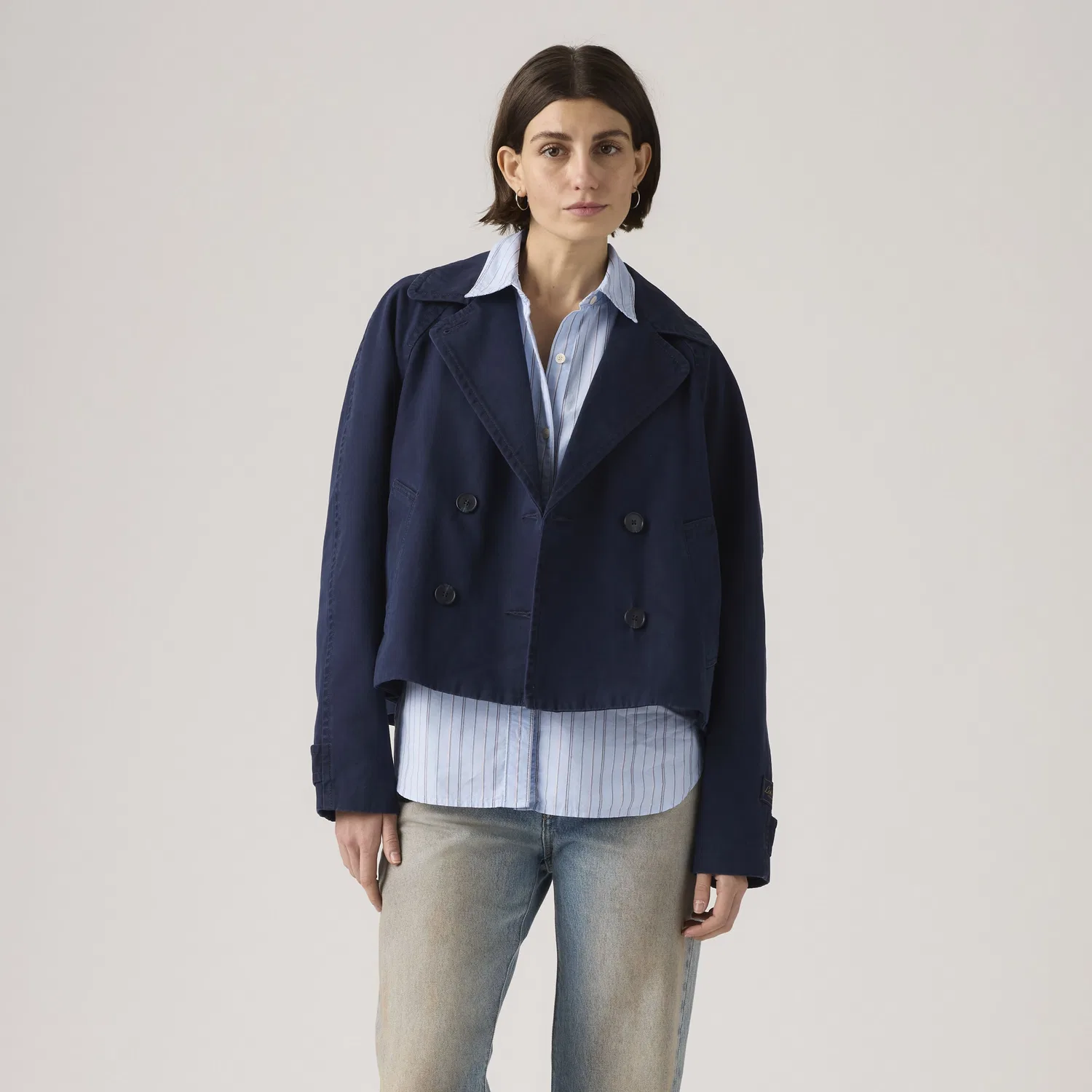 Укороченная тренч-куртка Bree в стиле «свинг» Levi's, Blue — фото 3
