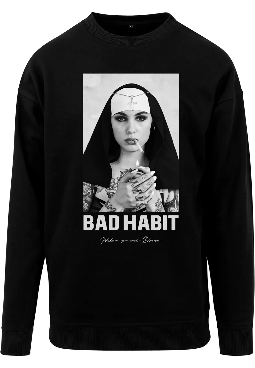 

Свитер MisterTee с круглым вырезом "MisterTee Men's Bad Habit Crewneck", черный