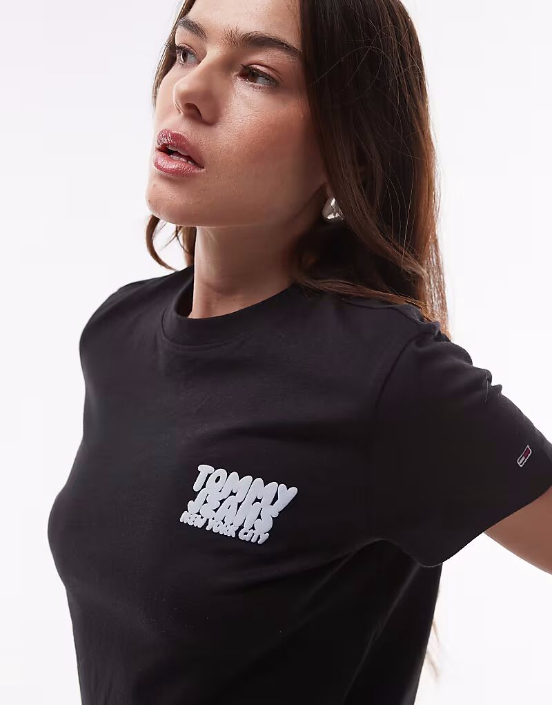 

Футболка Tommy Jeans с логотипом Bubble черного цвета