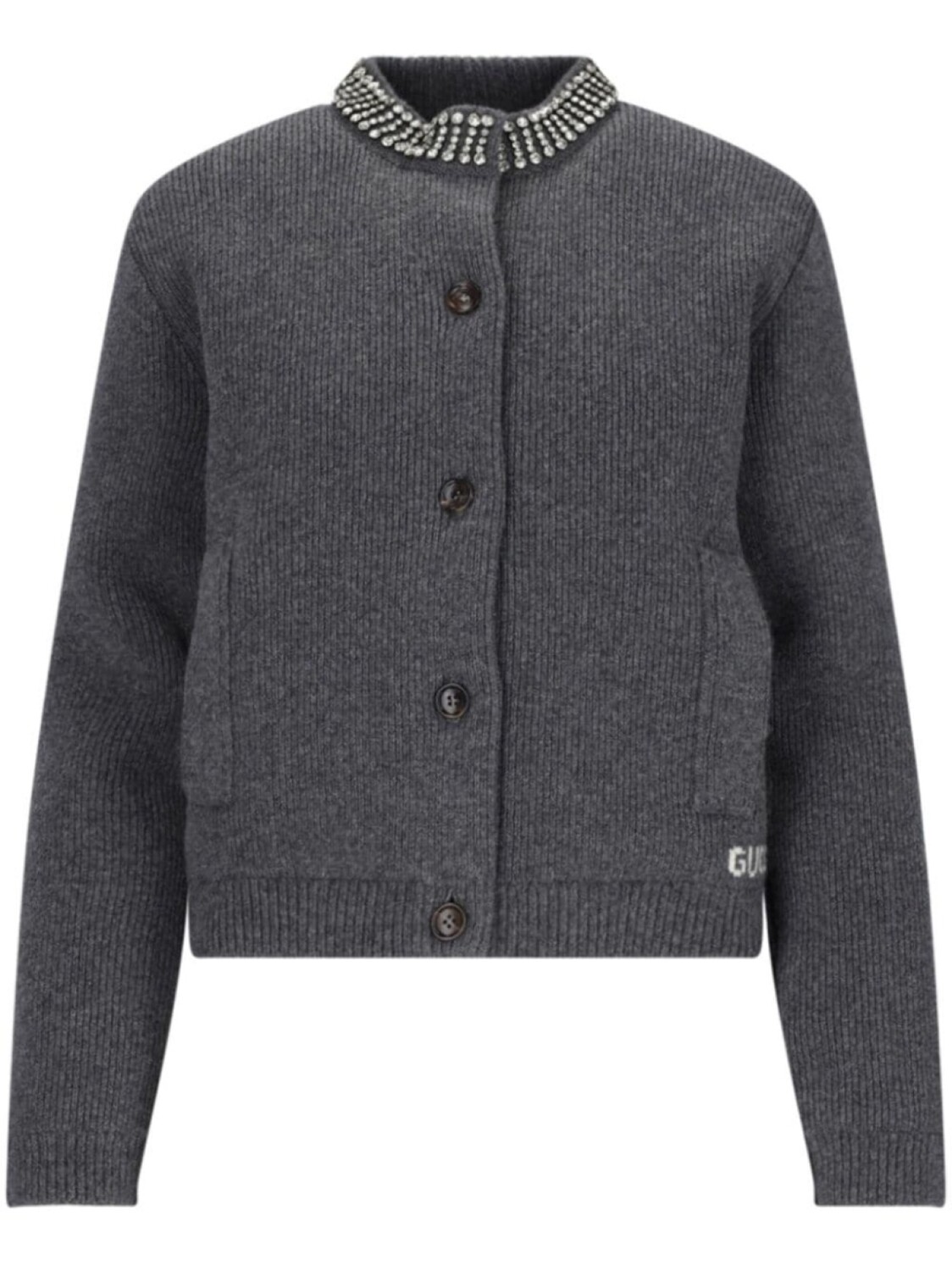 

Кардиган с подкладкой из ребристой вязки Gucci, серый