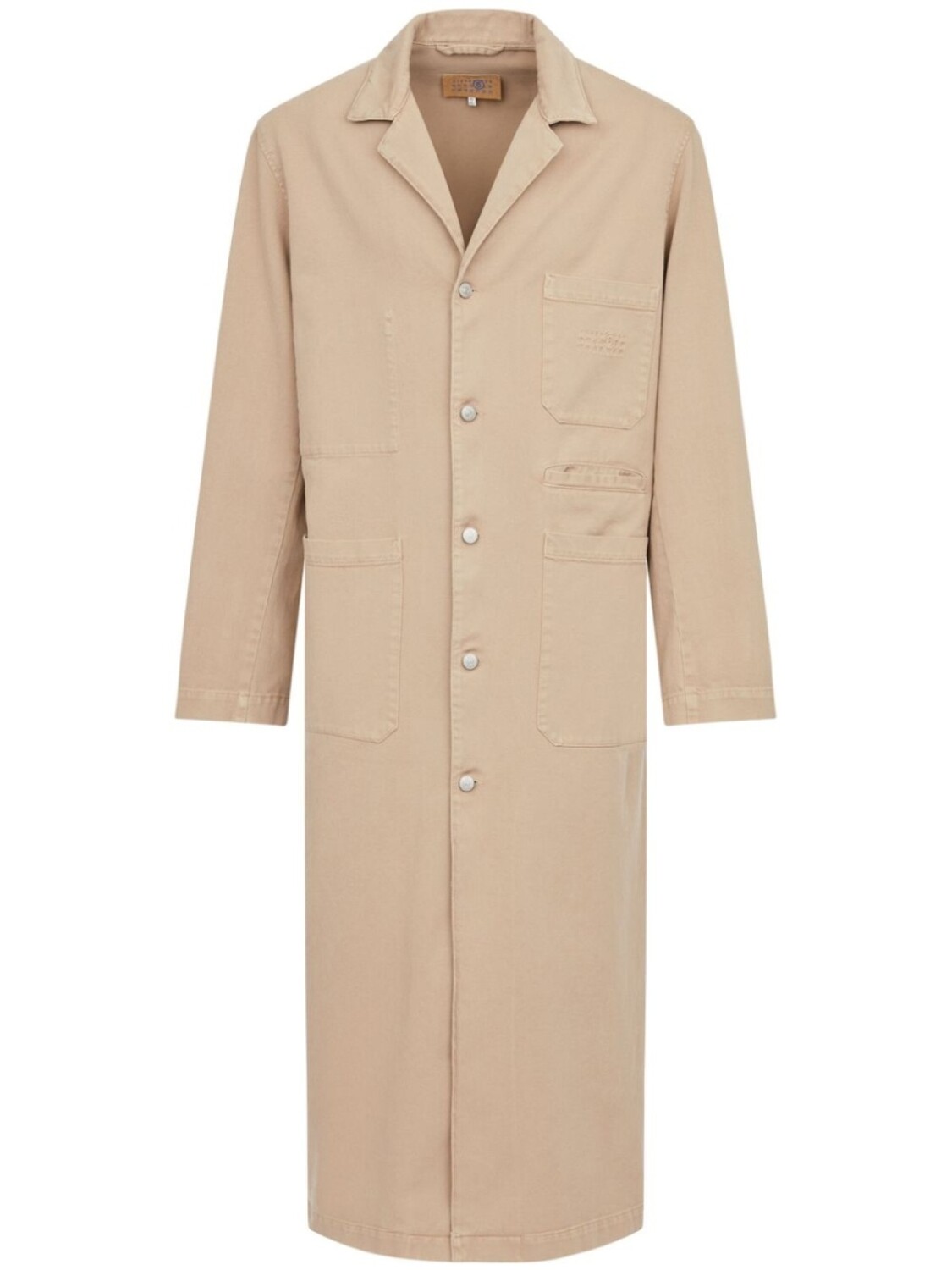 

Однобортное пальто MM6 Maison Margiela, бежевый