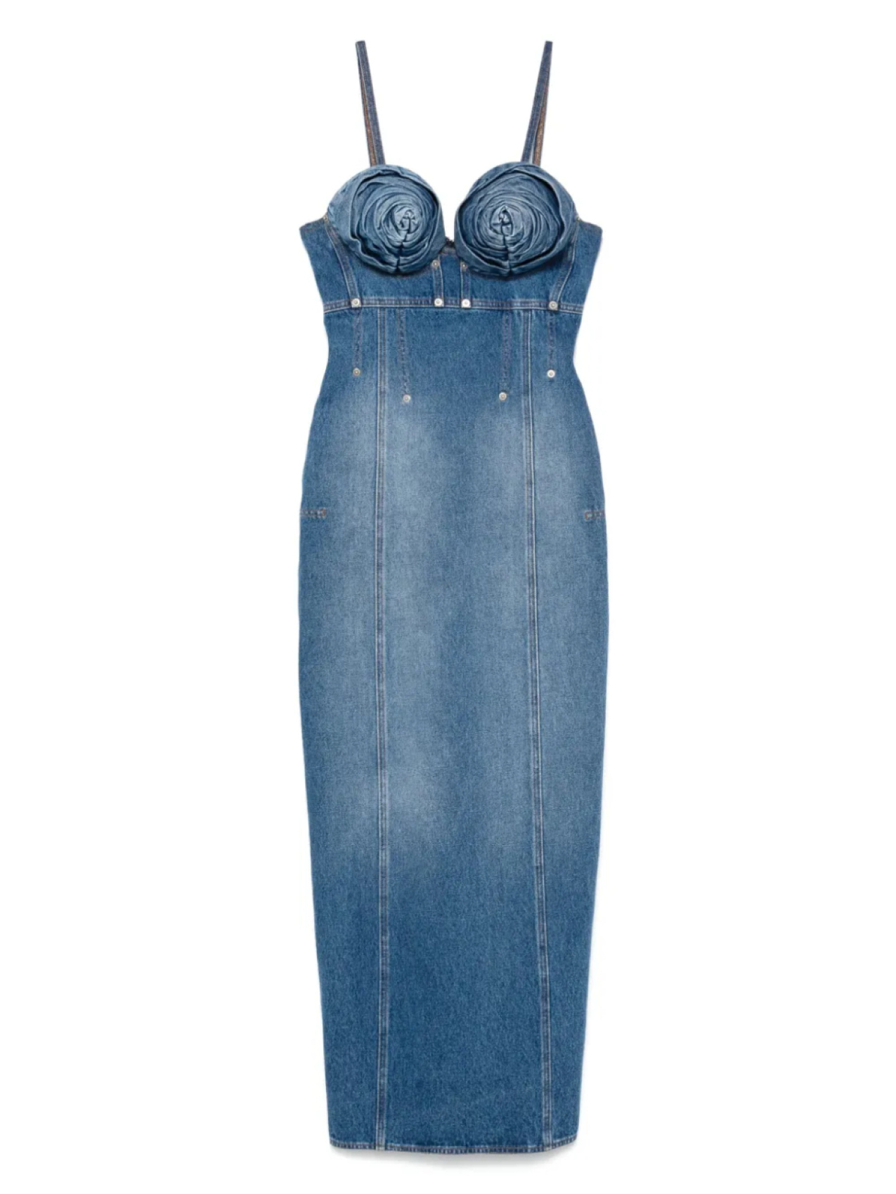 

Длинное джинсовое платье Jean Paul Gaultier, синий