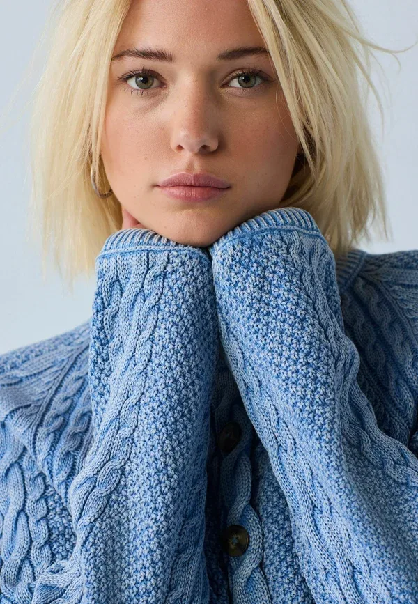 Кардиган Next, blue acid wash, синяя кислотная стирка