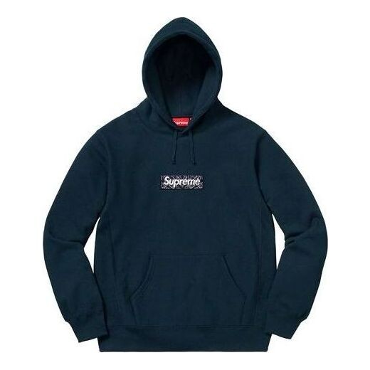 

Толстовка fw19 week 16 bandana box logo hooded sweatshirt 'navy' Supreme, синий