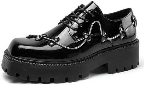 

Мужские готические оксфорды на платформе с металлическим декором Bangteuo, черный