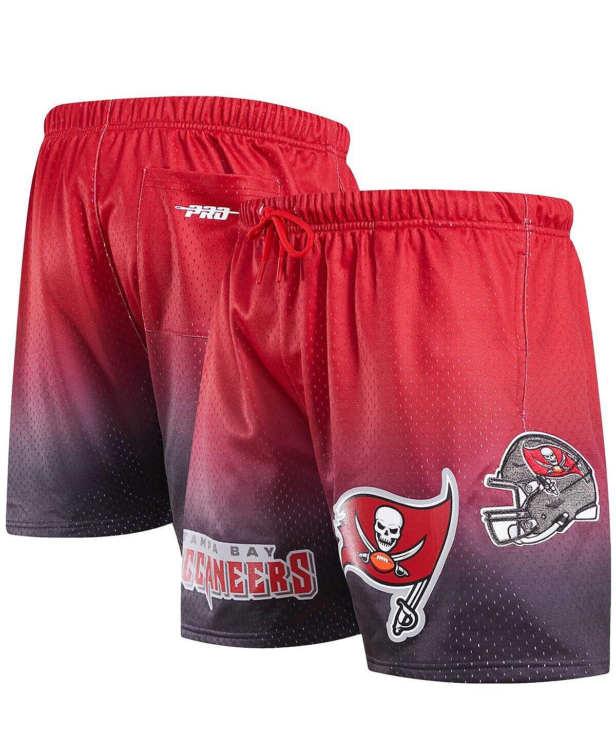 

Мужские черно-красные шорты Tampa Bay Buccaneers в сетку с эффектом омбре Pro Standard