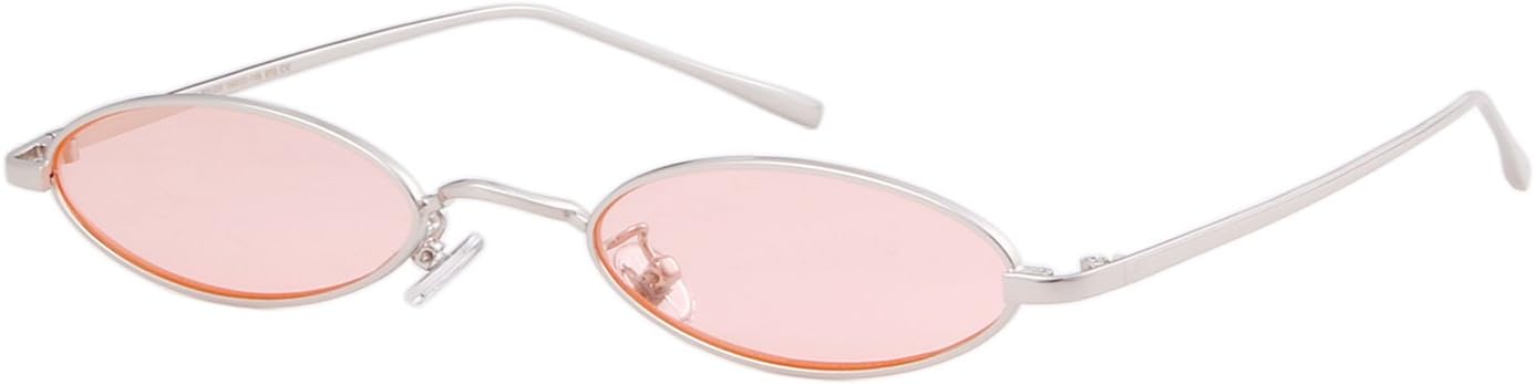 

Солнцезащитные очки GIFIORE овальной формы, винтажный ретро 90-х, миниатюрная металлическая оправа, овальные солнцезащитные очки в стиле Stempunk для женщин и мужчин, Silver/Pink