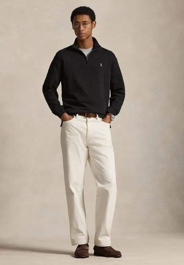 Свитер с четверть-застежкой Polo Ralph Lauren Estate Rib Quarter Zip Pullover, черный — фото 2