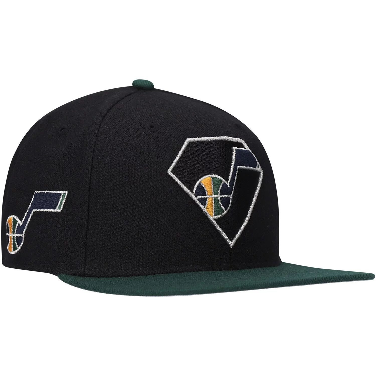 

Мужская черная/зеленая кепка '47 Utah Jazz 75th Anniversary кепка Carat Captain Snapback