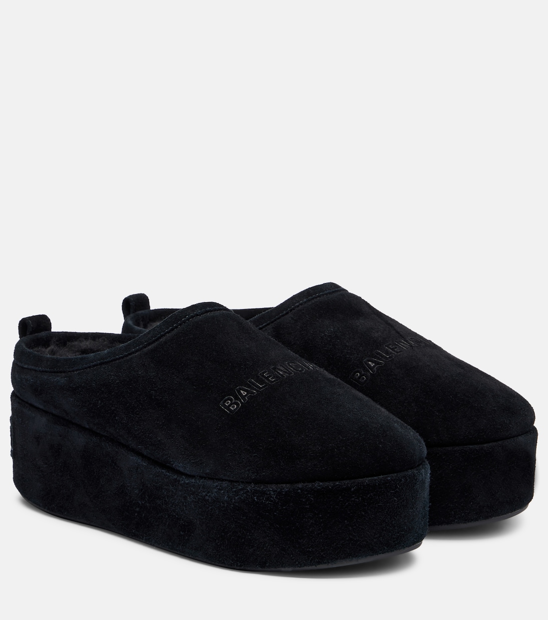 Аляскинские замшевые платформы-мюли Balenciaga, черный