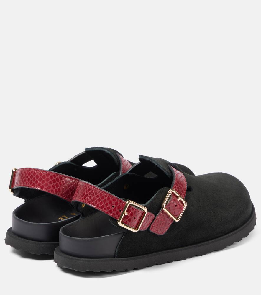 Токио клоги из замши с эффектом змеиной кожи Birkenstock 1774, Red Snake — фото 2
