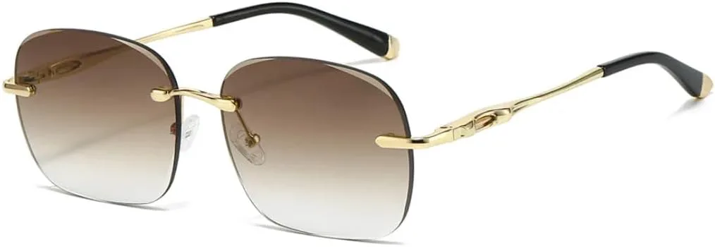 

Солнцезащитные очки для мужчин и женщин - защита UV400 - градиентные линзы, овальная оправа, для занятий спортом на открытом воздухе и вождения DSVIGF, Golden Brown