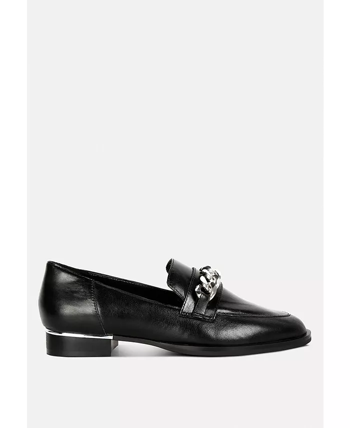 Лоферы POLA Nude Leather Horsebit Loafers Rag & Co, черный