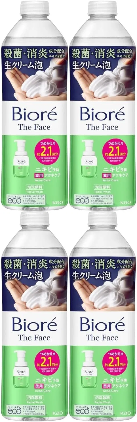 Гель для умывания Biore The Face Foaming Wash Acne Care, 340 мл, набор 4 шт